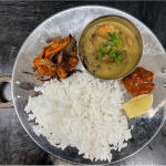 Thali with malai curry and veggies
