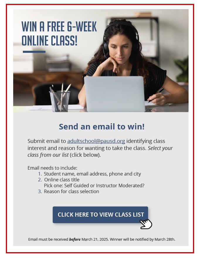 contest win a free online class spring 2025