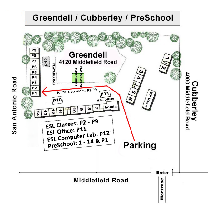Greendell Cubberley Preschool Campus Map