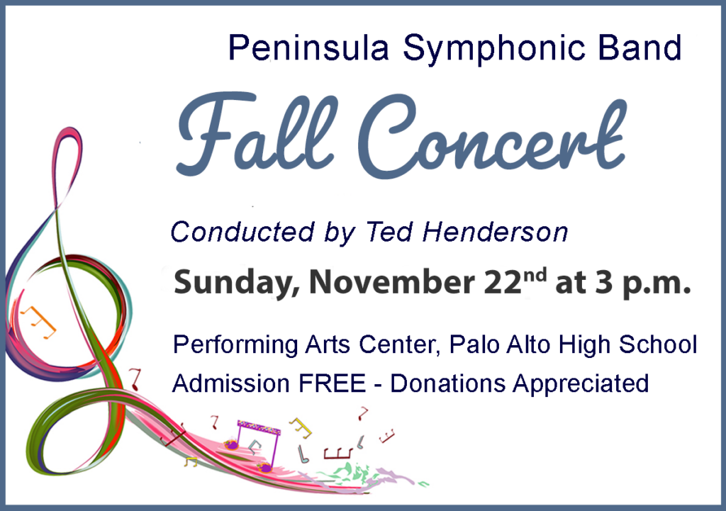 Peninsula Symphonic Band concert Nov 22, 2026